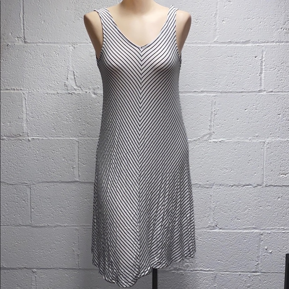 Cable and Gauge Black&White Striped Dress XS